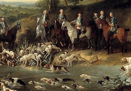 Affiche le roi Louis XV chassant le cerf Jean Baptiste Oudry toile
