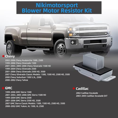 Image of Blower Motor Resistor,Nikimotorsport Blower Resistor Compatible with 2003-2007 Chevy & GMC,Resistors Replace OE# 15-81773,89018778, 89019351,22754990