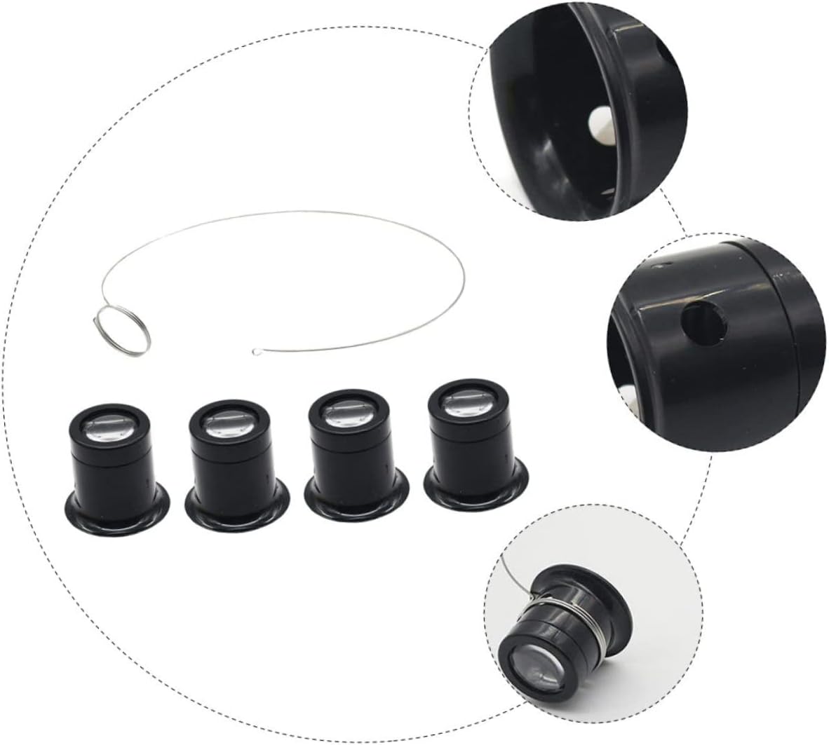 STOBOK 3sets Headband Magnifier Glasses for Watchmakers Construction Hands Loupe for Jewelry Stamps and Antiques Lenses Included