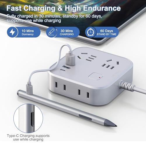 Image of 2025 New Surface Pen for Microsoft Surface Pro 11 /10 /9 /8 /7 /6 /5 /4 /3 /X,Surface Go /Book /Studio /Laptop,4096 Pressure Sensitivity Windows Stylus Pen,USB-C Charging,Eraser & Right-Click,Magnetic Attraction