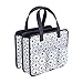 Everything Mary Grey Geometric Tag Along Storage Organizer Tote - Bin for Tools, Crafts, Home, Garage, Make-Up, Desk, Nursery, Supplies Organizational Storage Bin with Handle