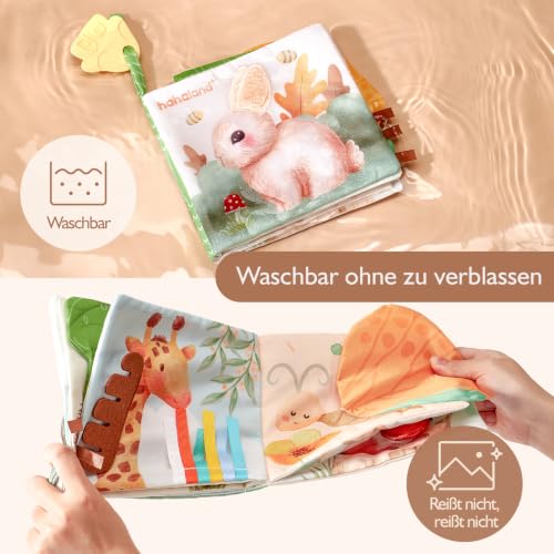 hahaland Baby Spielzeug ab 0 3 6 Monate Stoffbuch, Interaktive Babybücher – Ansicht 6