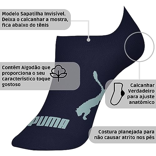 Kit 12 Pares Meias Puma Sapatilha Invisível Esportiva Masculino | KIT - D | 39-43
