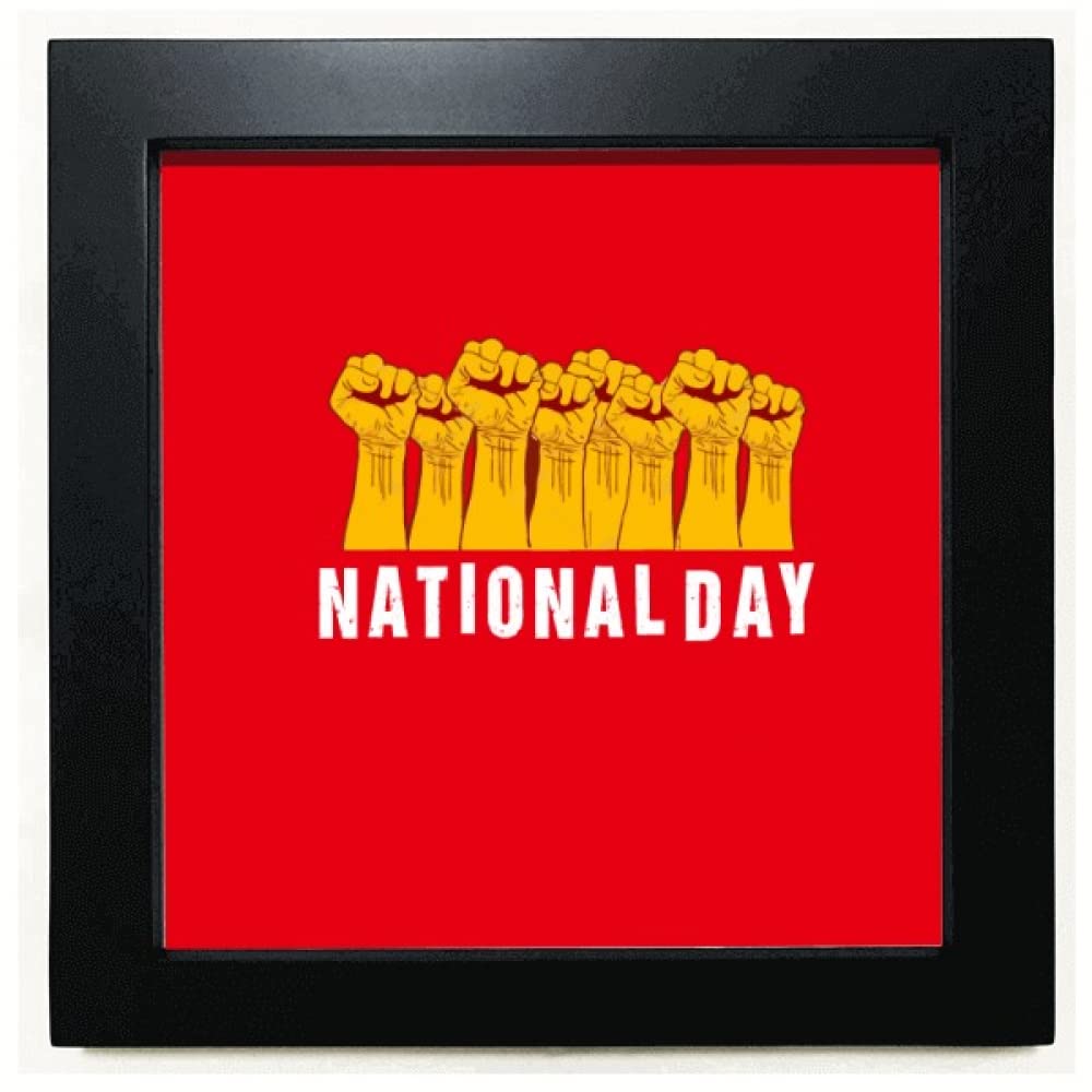 no/noNational Day Strong Nation Black Square Frame Picture Wall Tabletop