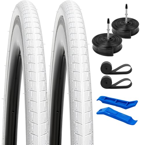 2本セット,700 28c タイヤ,自転車 タイヤ 700 28c,黒/白/黒+青/黒+ブラウン,適用700x28c 28-622 ロードバイク クロスバイク,グリップ力が強い すべりどめ模様