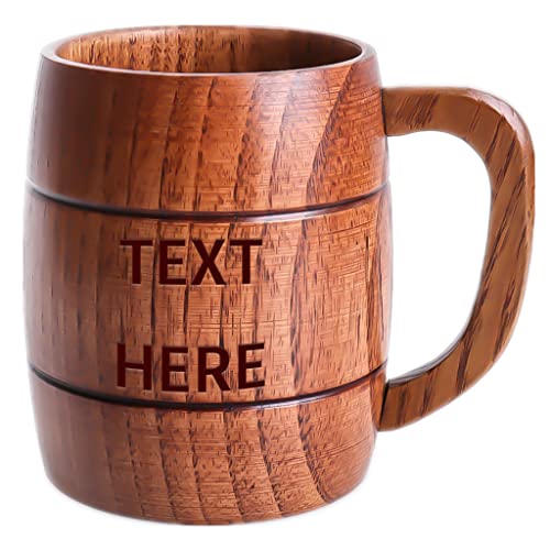 Dinikally Jarra de cerveza de madera grabada a mano Cover