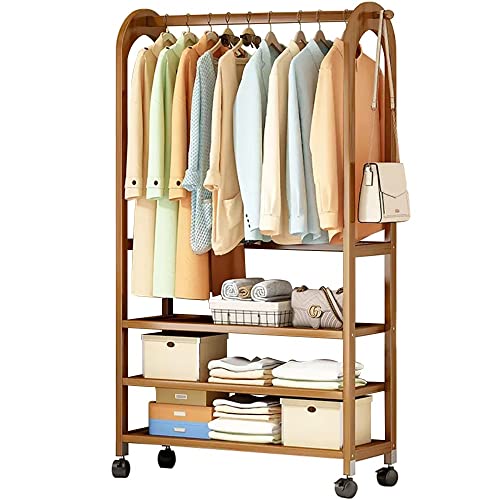 Tringle à vêtements multifonctionnelle en bambou idéale pour ranger vos robes