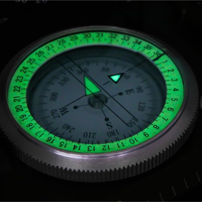 OOAYDYWO Aleación de Aguja brújula Verde Multifuncional for Exteriores con luz Nocturna
