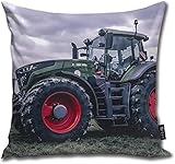  Dekorativer Kissenbezug mit Fendt 1050 45 x 45 cm Baumwolle Kissenhülle mit Verstecktem Reißverschluss Super Weicher Kopfkissenbezug für Sofa Bett Schlafzimmer Büro Auto