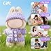 Clothes for Labubu, 17cm Outfits for Labubu Dolls, Have a Seat Labubu Clothes Exquisite Accessories for Doll, Premium Quality Doll Hats and Jackets (Purple)