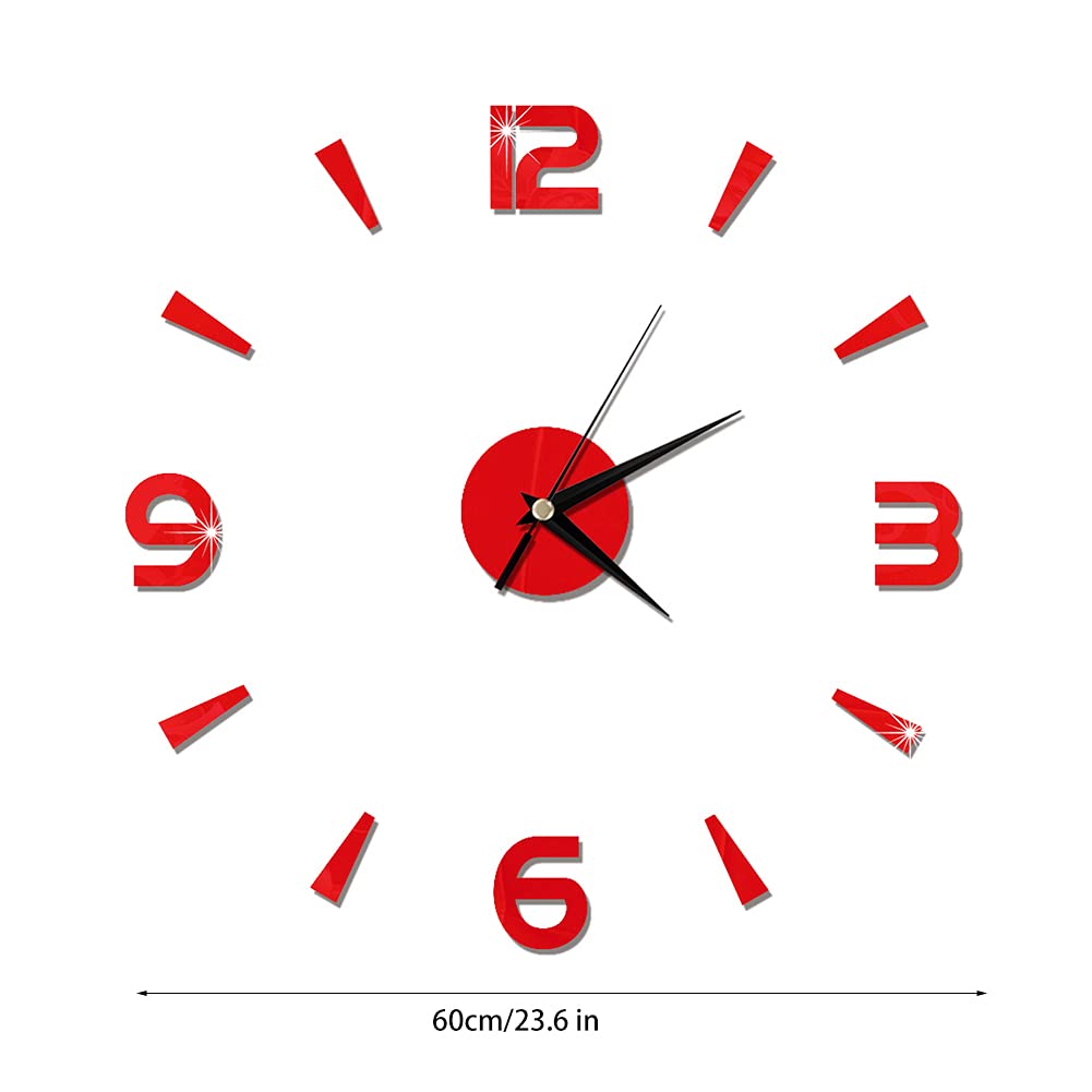 Segutage Wall Clock Sticker with Quartz Movement, Modern Large 3D Wall Clock Mirror Stickers - Image 3