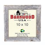 BarnwoodUSA Rustic 10 by 10 Inch Standard Picture Frame with 1.25 Inch Wide Molding - 100% Reclaimed Wood, Weathered Gray