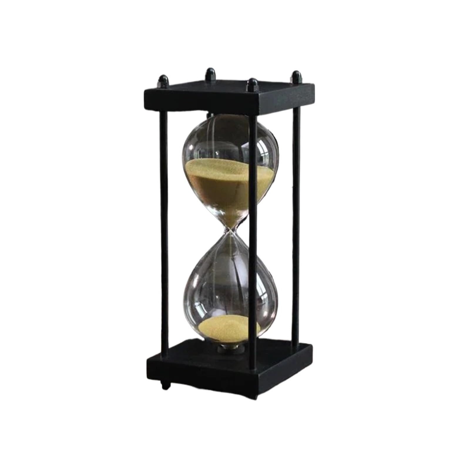 Wooden Hourglass Timer, Hourglass Sand Timer Multicolor 30/45/60 Min Glass Home Ornaments Kitchen Clock(Gold,60min)