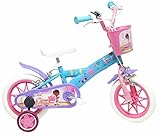 Poste de guiado de padres Disney - Bicicleta infantil, color azul y rosa, tamaño 12 pulgadas