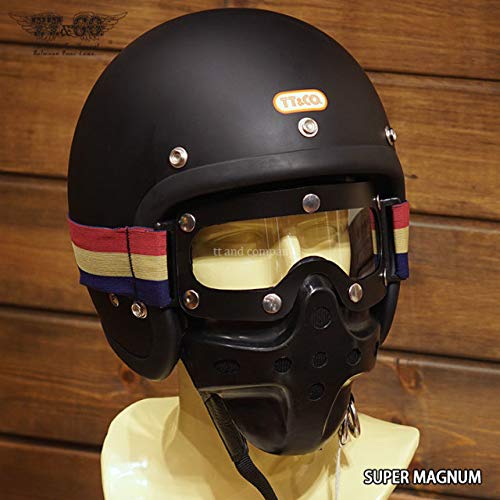 TT&Co. Super Magnum ブラックジェットヘルメット 楽天市場】TT&CO. スーパーマグナム ダブルストラップ仕様