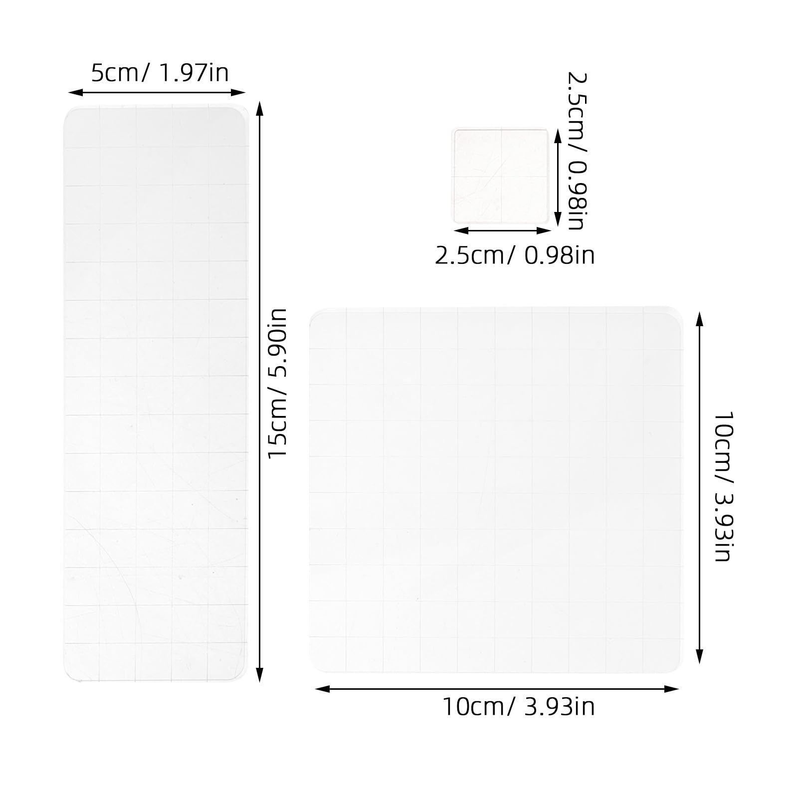 14 Piezas Bloques de Acrílico Transparentes con Bordes Redondeados con Líneas de Rejilla Herramienta de Scrapbooking y Alta Visibilidad para Sellos para Manualidades