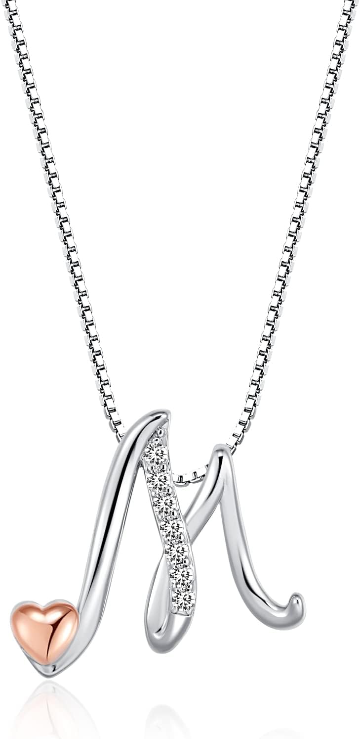 Initial Necklaces for Women - 14K Silver Letter Necklace for Teen Girls, Cute Name Necklace Dainty Gifts for Girls, Jewelry Cute Idea Christmas Gifts