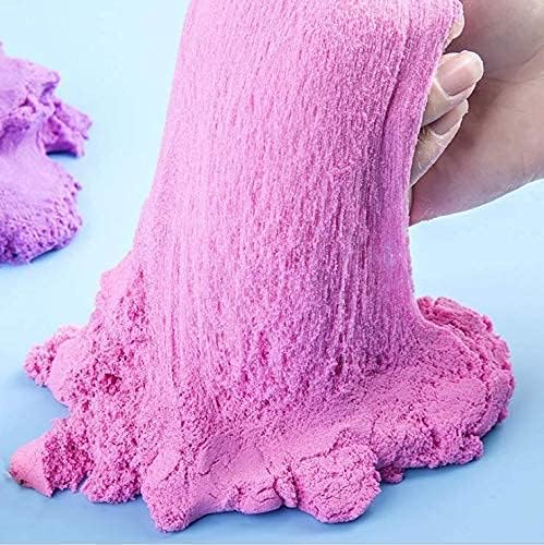 SYGNIUS Stretchable and Moldable Moving Clay Sensory Play Sand Dough for Indoor Outdoor Activity Toys for Boys & Girls with 6 Shapes (Square) 2