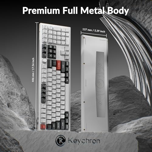 Image of Keychron Q6 Ultra 8K Polling Rate Aluminum Wireless Mechanical Keyboard, 2.4 GHz /Bluetooth /Wired Full-Size Custom RGB, Hot-Swappable Silk POM Banana Switch for Mac Windows Linux -