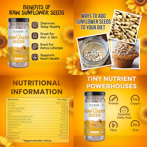 Image of Nutrovally Dry Fruits Seeds Combo (Pumpkin + Chia) each 125g + (Sunflower + Flax) each 200g |Combo for Smoothies, Breakfast & Snacks| Healthy Seeds for Eating (Pack of 4) 650g