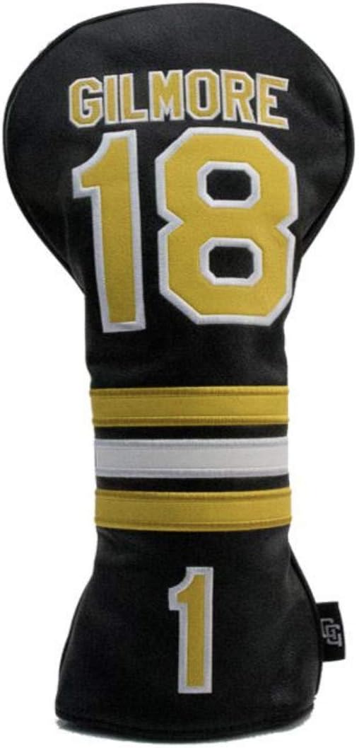 Golf Gods Gilmore Driver Golf Club Head Cover, Black Leather, Standard Size, For Golf Fans, Men