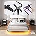 YORMDMO Floating Bed Frame Queen Size, Heavy Duty Bedframe with Smart LED Lights & Charging Station, Modern Metal Platform Bed, Easy Assembly No Box Spring Needed, 8 Inch