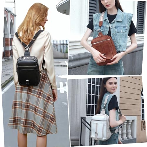 Image of MYHOZEE Small Diaper Bag Crossbody Sling Purse for Women - 2 in 1 Leather Backpack with 2 Straps for Short Trips Work Daily | Mini diaper bag