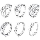 💙Premium-Materialien💙--Der Anti-Angst-Ring ist aus hochwertigem Kupfer, blei- und nickelfrei, lichtbeständig und hypoallergen, sodass Ihre Haut nicht verletzt wird. Stark und verschleißfest, flexibel, nicht leicht zu brechen und zu verformen. Die hochglanzpolierte Oberfläche glänzt in der Sonne und ist elegant und charmant.
