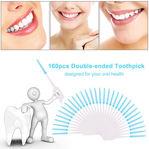 yeacher 160 peças palito de dente de silicone macio fio dental escova interdental palito de dentes f