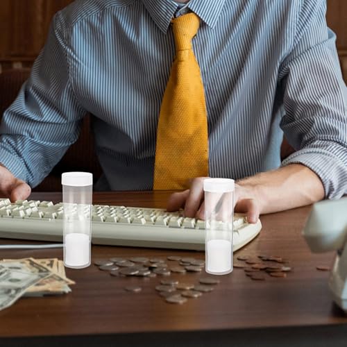 Tubos redondos para monedas transparentes de plástico con esponja protectora Ipetboom 7