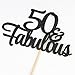 INNORU Black Glitter 50 & Fabulous Cake Topper - 50th Birthday Party Decoration Sign