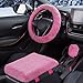 SEG Direct Auto Center Console Cover, Furry Car Armrest Cover, Soft Fluffy Middle Console Pad, Car Armrest Seat Box Cover for Women Men, Universal Fit for Most Vehicle, SUV, Truck, Car (Pink)