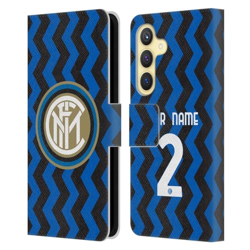 Coque Samsung Galaxy S24 5G Inter Milan en cuir personnalisable avec votre nom et numéro