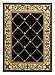 Antep Rugs Kashan King Collection Ephesus Geometric Area Rug, 96" W x 120" L, Black and Beige