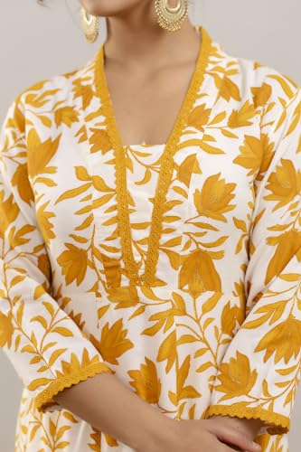 Image of PARTHVI Women's Printed Anarkali Kurta With Palazzo & Dupatta Set