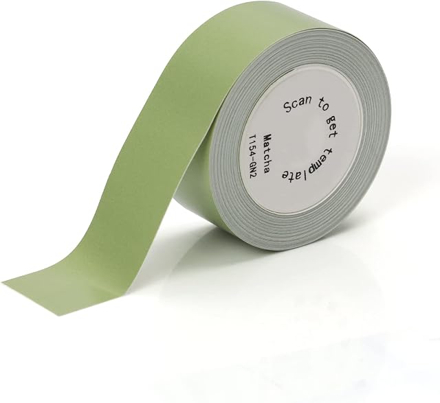 PRT Qutie Label Maker Tape, Waterproof DIY Self-Adhesive Labels, 15mmx4M Compatible for Qutie Label Printer, Suitable for Name Price Shelf Life Classification Labels - 4M Long/Roll (Green)