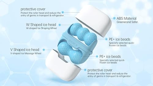 ONLYSKY BEAUTY Blue Ice Face Massager - Cold Massage for Body, Eyes, Face Skin Care - Cooling Roller Tool