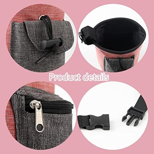 SUNNOW Dog Treat Pouch, Pet Treat Pouch for Dog Training Puppy Treat Pouches with Adjustable Waistband for Travel or Outdoor Use(Red)