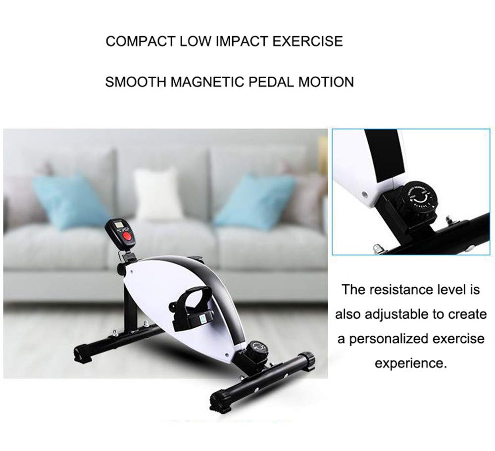 DYTWXG Esercitatore a Pedali - Cyclette Magnetica Peddler - Allenamento sotto la scrivania per Gambe e Braccia - Mini Spin Bike Esercizio a Basso Impatto con Resistenza Regolabile - Fitne