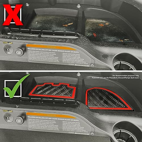 Xtreme Golf Cart Mats Dash Mats and Cubby Inserts Compatible with ICON & AdvancedEV Golf Cart Models | Double Diamond Rubber Protection Liners for Factory Dashes - All Black by Xtreme Golf Cart Mats - Image 4