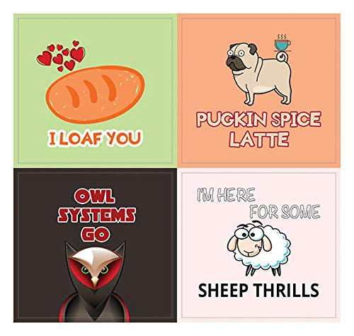 Creanoso Funny Food Idioms Stickers - 60 Pack, 2.1x2 Inch, Series III (5 Sheets), Decorative Decals For Kids