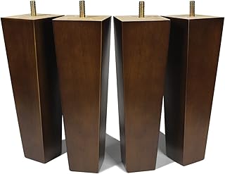 AORYVIC Wood Furniture Legs 8 inch Sofa Legs Set of 4 Square Replacement Legs Brown for MCM Ottoman Armchair Recliner Coffee Table Dresser