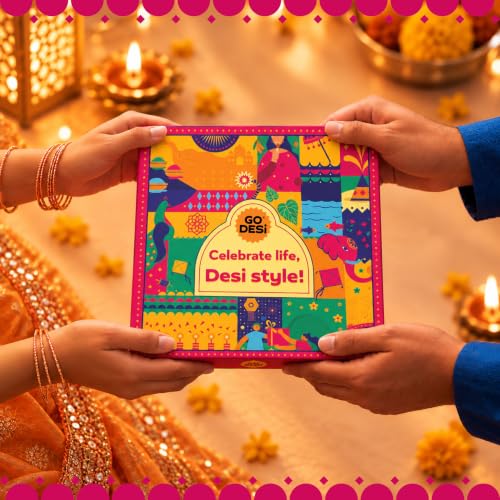 Image of GO DESi Fun Diwali Gift Box | Toran | Mud Diya | Kaju Katli | DESi POPz | Meetha Paan | Coconut Burfi | Bombay Bhel | Diwali Gifts for Family and Friends | Diwali Gift Hampers |