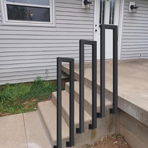 Metal il do schodów zewnętrznych, czarna balustrada z kutego żelaza na ganek ogrodowy, kompletny zestaw do schodów przejściowych i zewnętrznych schodów