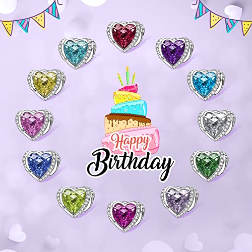 February Birthstone Charms For Pandora Charms Bracelet, Angel Wings 925 Sterling Silver Love Heart Bead Pendant Engraved Honest,Birthday Mother's Day Jewelry Gifts For Women Girls #TOP3