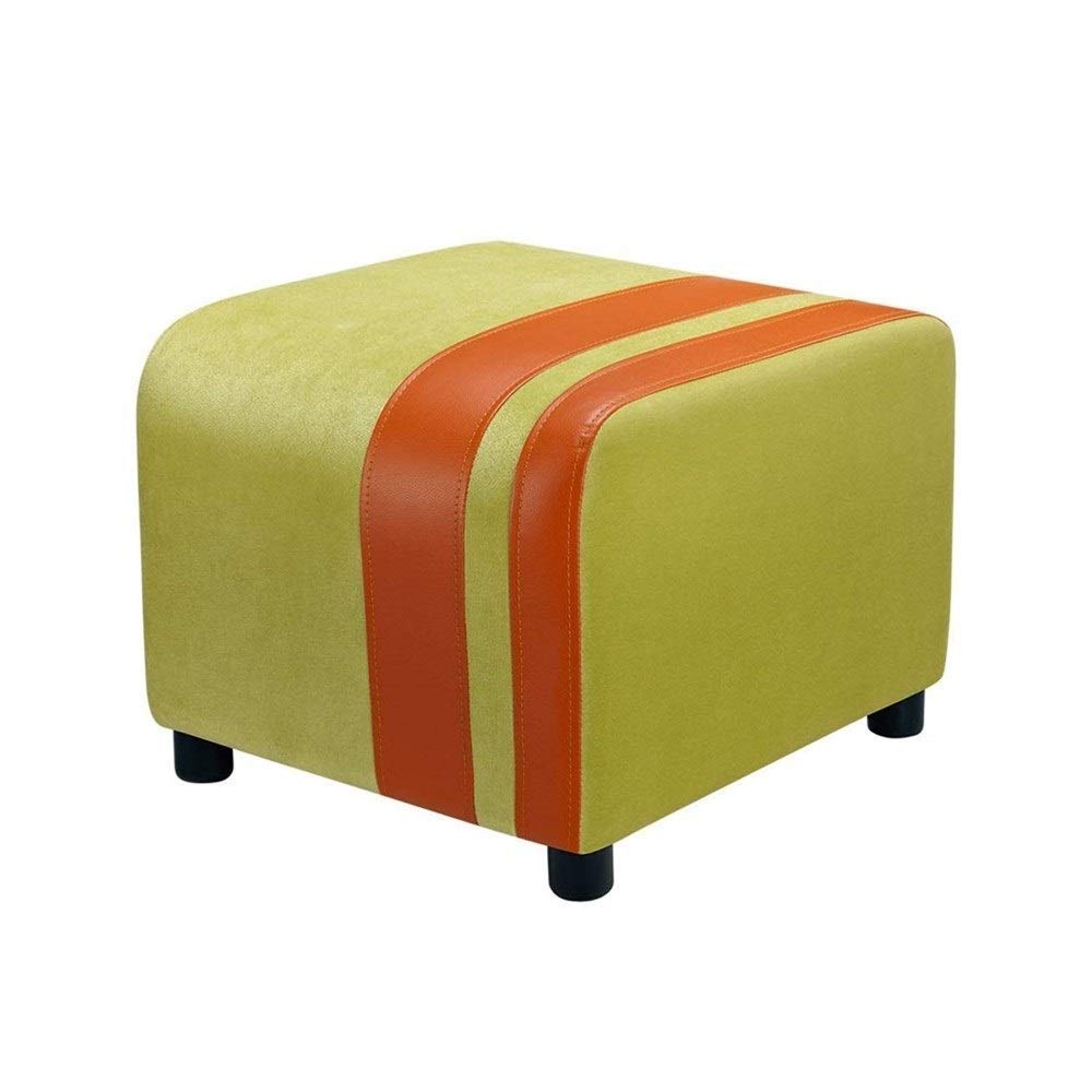 Banc de canapé en tissu repose-pieds rembourré flanelle verte salon