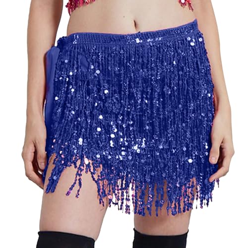 Jupe à paillettes femme danse du ventre franges costume carnaval 2026 robe de fête