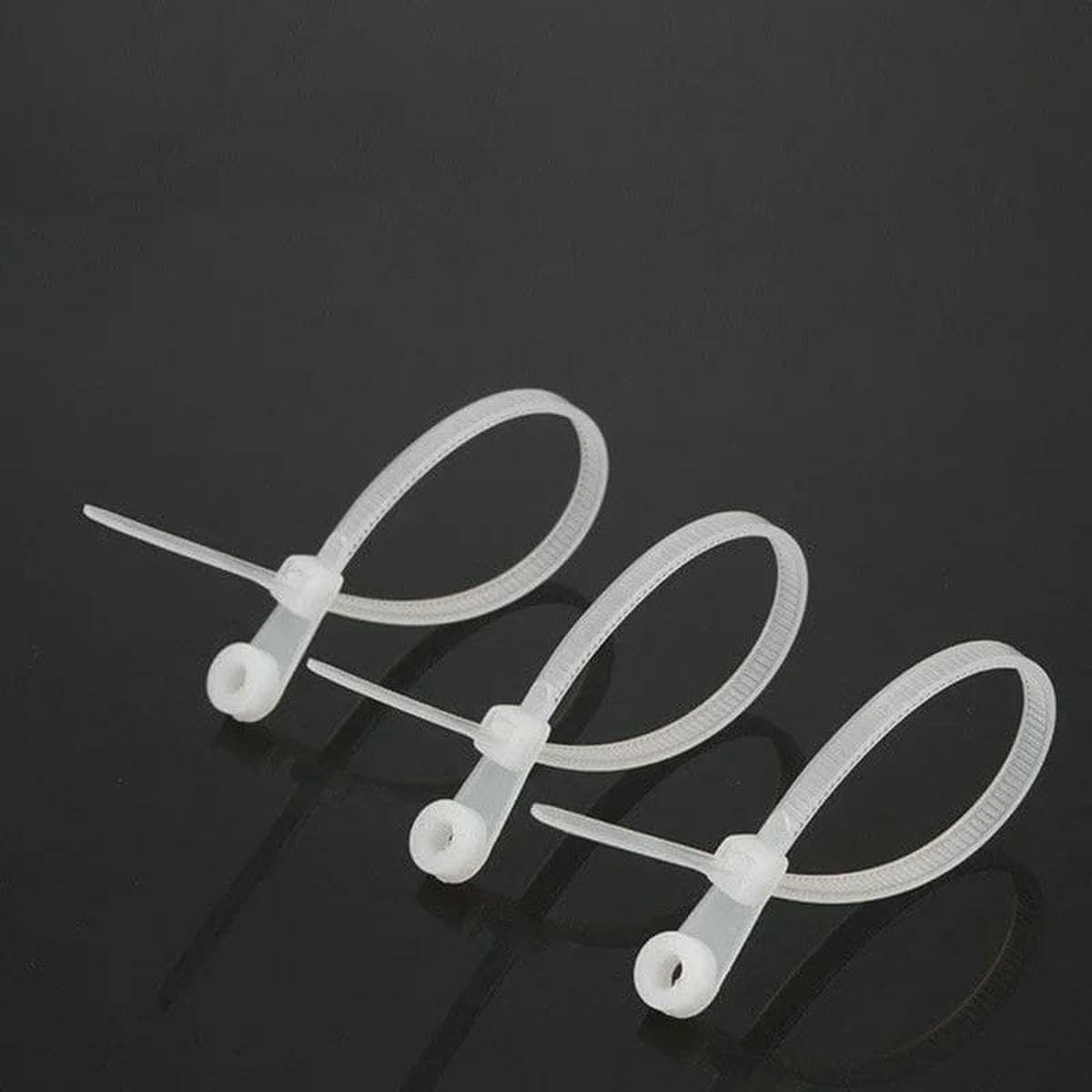 100 Screw Hole Cable Ties Reusable Fixed Nylon Cable Ties Self-Locking Cord Ties Straps Fastening Loop Office Organizer New-White 100pcs-5x200mm