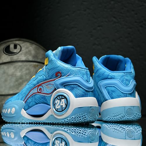 Image of Men's High-Top Basketball Shoes Anti-Slip and Wear-Resistant Soles Running Shoes Graffiti Design Fashionable Sports Shoes