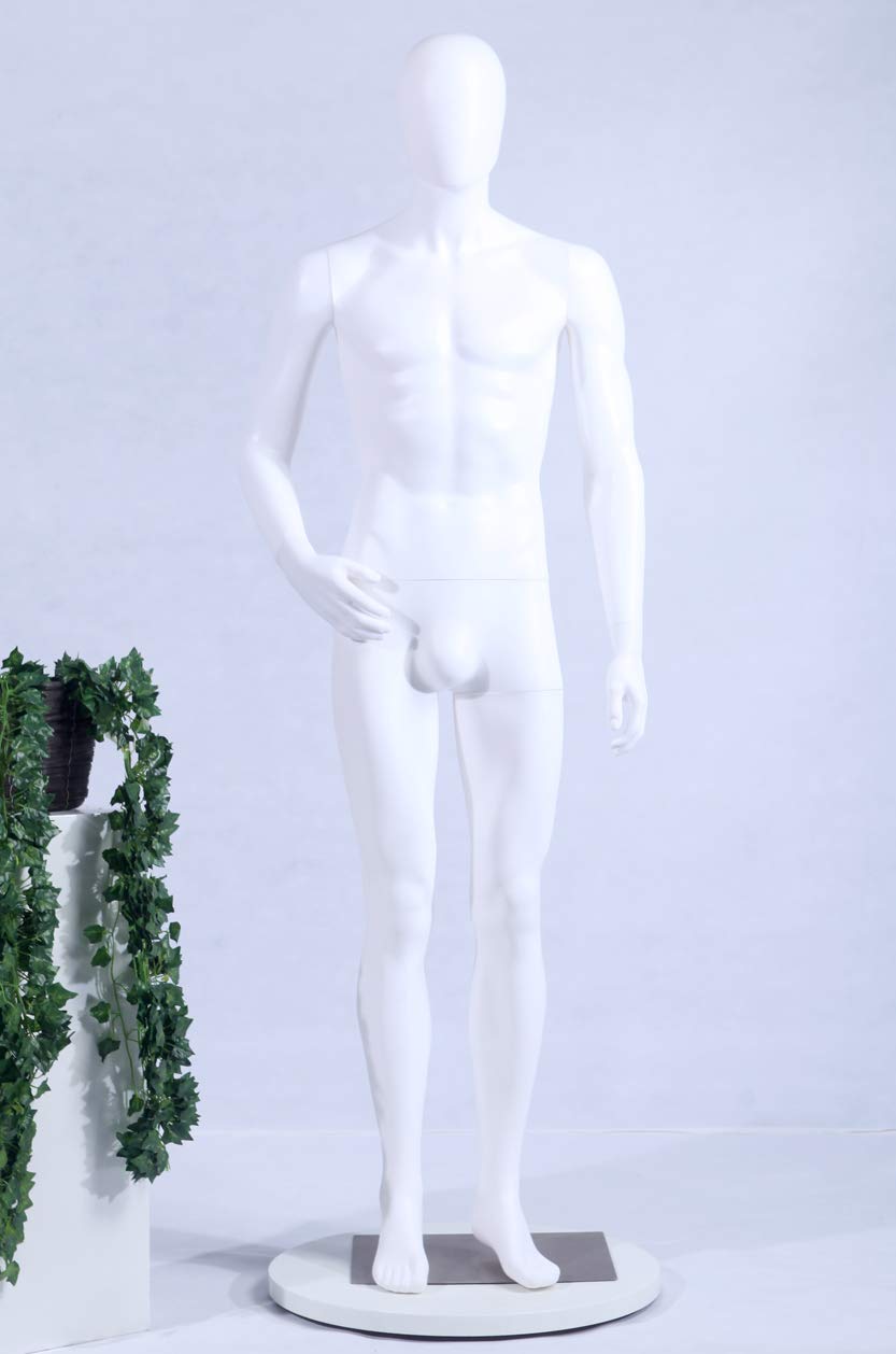 'eurohan Display femminile manichino FC 7white Matt Bianco senza gesichtarme e testa girevole a 360 gradi manichino femminile mannequin Egghead, männlich MC-1W